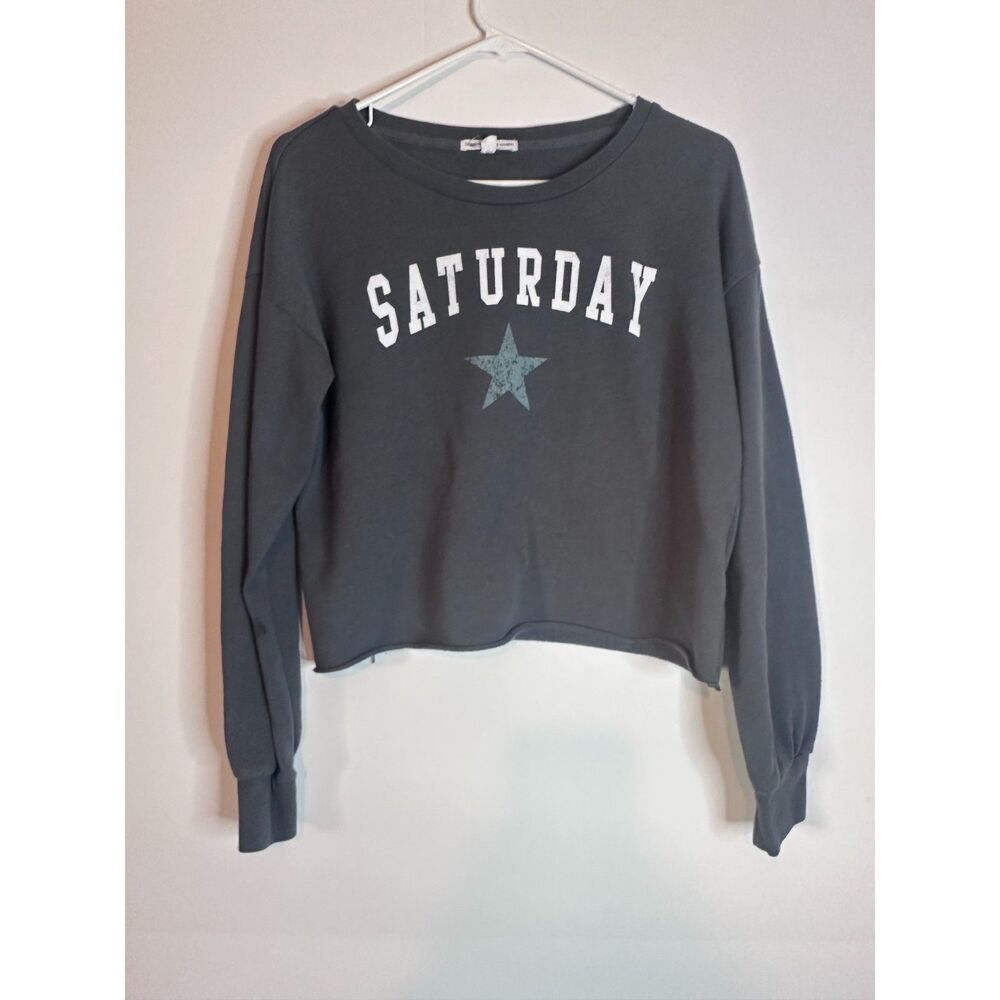 Grayson Threads Saturday Sweatshirt Women’s M Gray Lounge Sleepwear Pullover